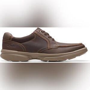 NEW!! Clarks Men's Bradley Vibe Brown Leather Lace Up Shoes Size 12W